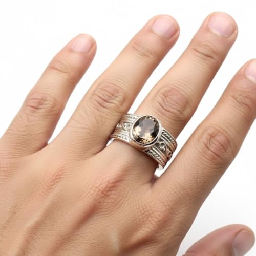 Image of 55Carat Choose Your Color Genuine Gemstone Sterling Silver Ring Band Vintage Handmade Jewelry Sizes 5-12