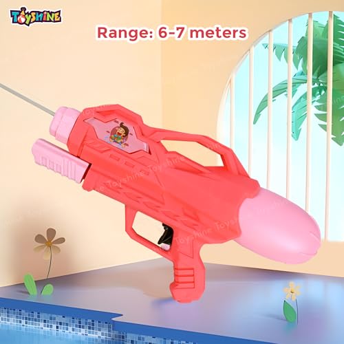 Image of Toyshine 266ML Tank Capacity 7-8 Mtr Range High Air Pressure Spray Water Gun for Summer Swimming Pool Party Holi Water Toy Gun for Girls Boys Kids 3+, Pink