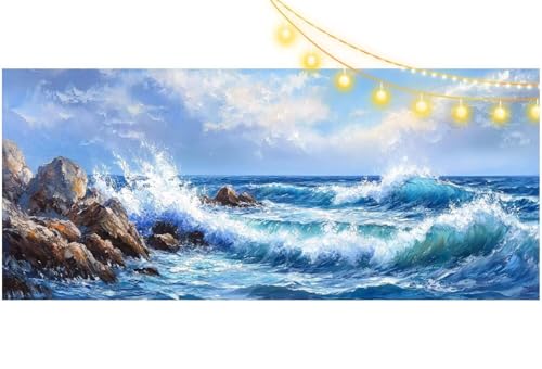 Diamond Painting Adulte Grand Format 120 x 60 cm Peinture Point de Croix Cristal M908 Motif Mer