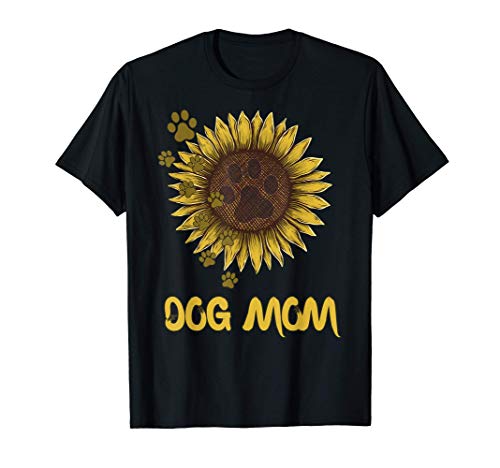 Cute Dog Mom Sunflower for women Funny Cute Family Gifts Camiseta