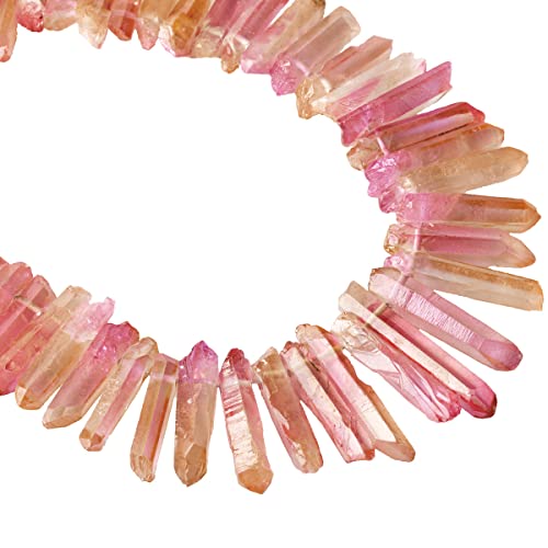 mookaitedecor Natural Rock Crystal Quartz Crystal Points for Jewelry Making