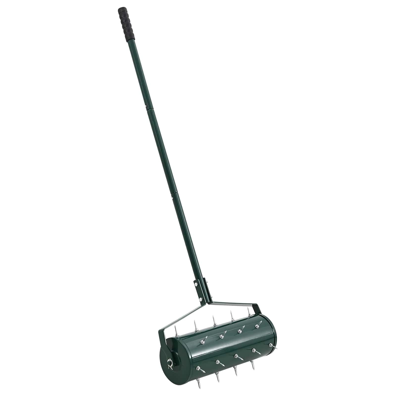 vidaXL Rullo per Prato da Tirare con Pinze Aeratore Verde 128 x 38 cm, Attrezzo aeratore per prato, rullo esterno, attrezzatura per giardino e terrazze, perforatore resistente per cura