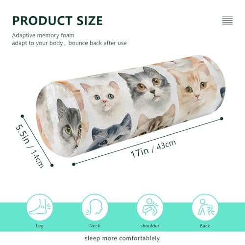 Almohada cilindro de espuma viscoelástica 17 pulg miniatura 3