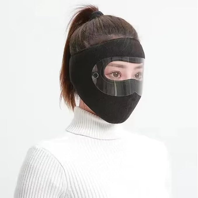 Winter Face Mask with Anti-Fog Goggles, Windproof Thermal Balaclava for Men & Women, Adjustable Full Face Cover for Bike Riding, Cycling, Skiing & Outdoor Activities, Cotton-image-43