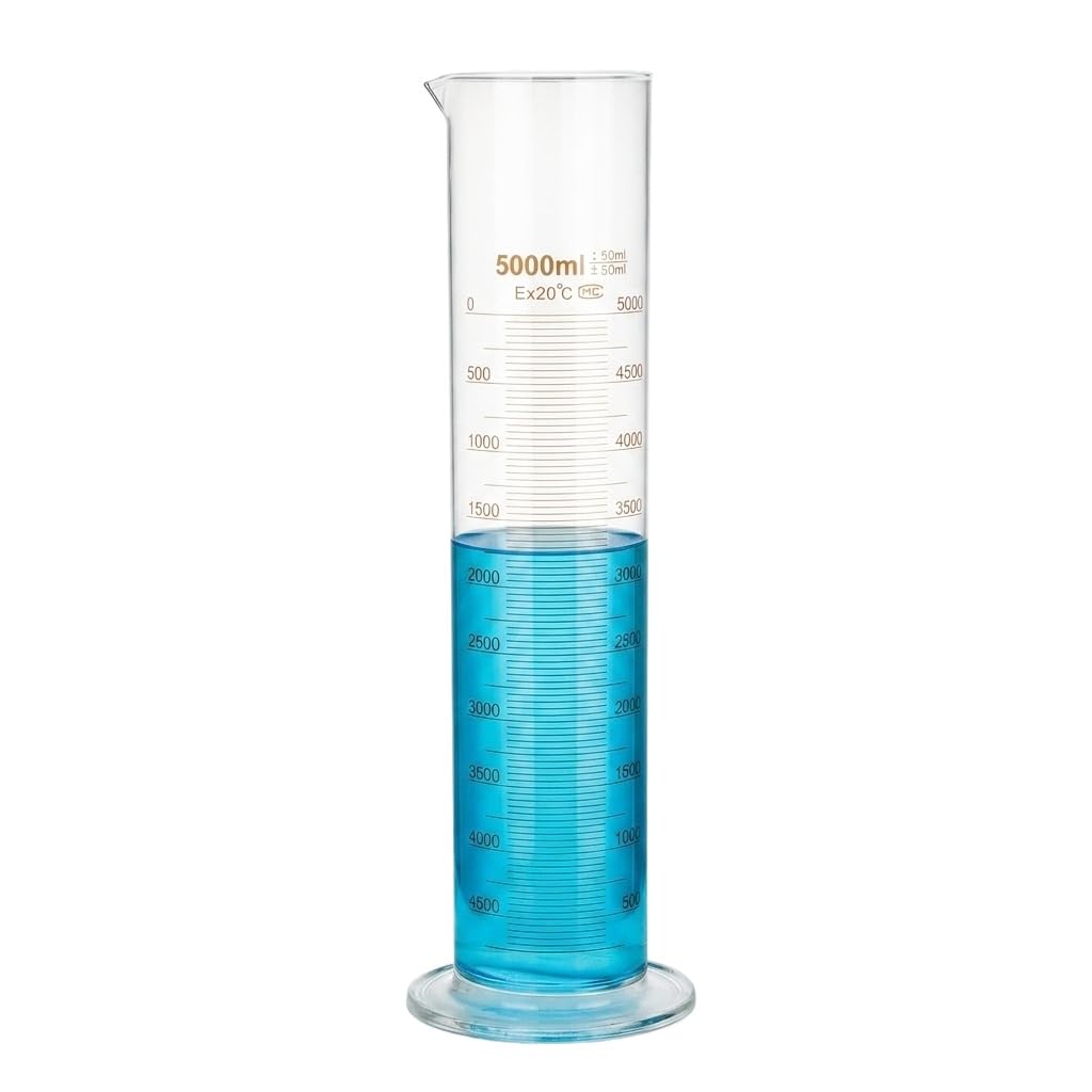 Skalowany Cylinder Miarowy Szklany Borokrzemowy Lab Rurka-5000mL
