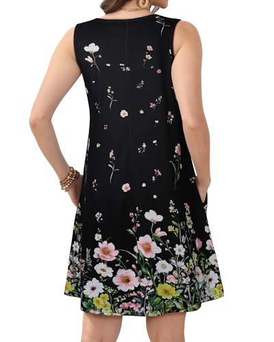 Image of JOLIGAL Womens Summer Dresses Casual Sleeveless Tshirt Sundress Beach Cover Up with Pockets Loose Tank Dress 2026