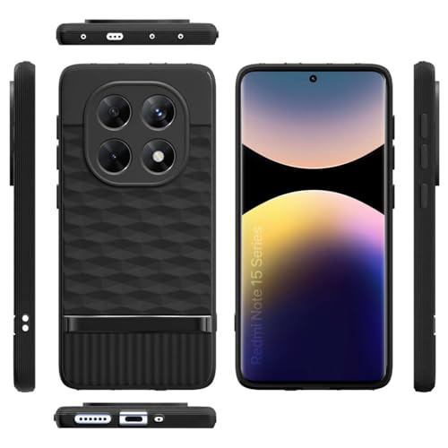 Image of Shockproof Case Compatible with Mi Redmi Note 15 5G | Full Camera Protection | TPU Flexible Back Cover for Mi Redmi Note 15 5G (Matte Black)