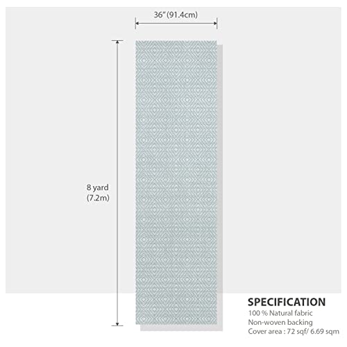Ansehan Wallcovering W150108 Blooming Collection 36" W X 8 Yard L, Natural Paper Weave Grasscloth Modern Texture Wallcovering For Living Room Bedroom Feature Wall, Pale Blue/Ivory #TOP7