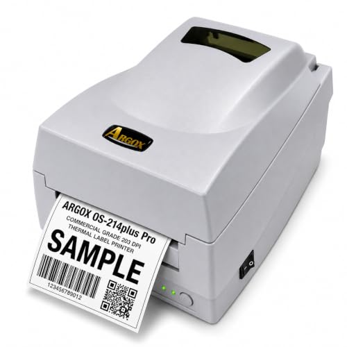 Image of ARGOX OS-214plus Pro 4 inch Thermal Transfer Shipping Label Printer, 4x6 Barcode & Product Label Printer for Small Business, Custom Ribbon Printing & Packaging Labels, 203 DPI, USB, RS-232
