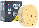 CROP Schleifpapier 150mm P500 Körnung - Schleifscheiben mit Klett für Exzenterschleifer - 15 Löcher Staubabsaugung - Aluminiumoxid Korn - 50 Stück Set