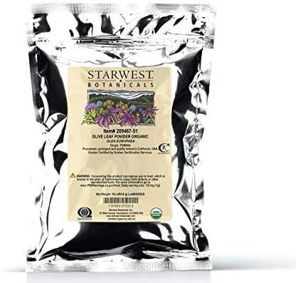 Starwest Botanicals Organic Olive Leaf Powder, 1 Pound