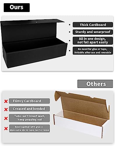 Uaono Trading Card Storage Box, Baseball Card Storage Box Holds 800+ Unsleeved Cards, Sports Card Box For Football Basketball, Playing Card Case (2-Pack, Black) #TOP1