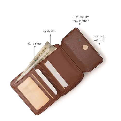 Image of Fastrack Women's Mini Organizer Wallet | Flap Closure, Tri-Fold Design, Zip Coin Pocket, Card & Cash Slots | Compact & Organized | 6 Months Warranty