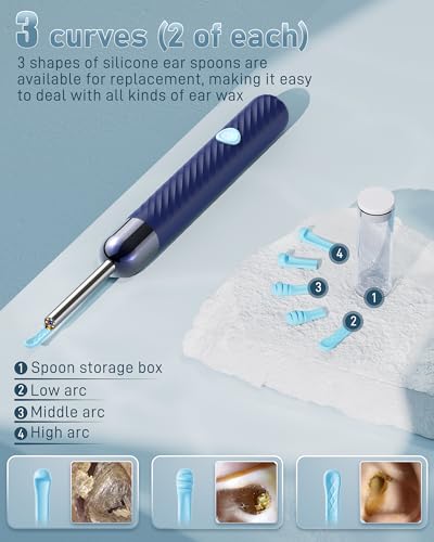ear wax removal tool camera - ear wax removal kit - ear cleaner with camera - 1080p hd ear camera with 6 ear spoon - ear cleaner for ios amp android