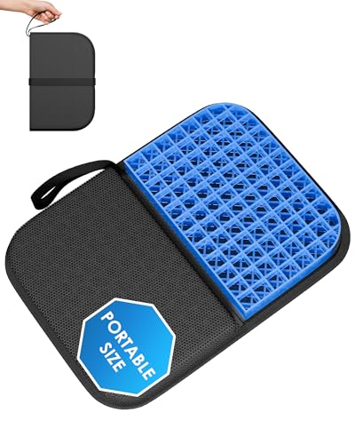 Rexley Gel Travel Seat Cushion Portable Airplane Seat Cushion 14.5 x 10.5 Foldable for Airplane Seats Office Chair Camping Bleachers Flights Commute