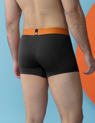 Image of DAMENSCH Regular Fit Solid Trunks for Men Pack of 3 | Micromodal, Stretchy Fabric, Anti-Bacterial and Microfibre Waistband