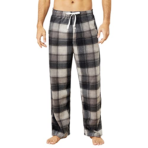 Image of U2SKIIN Mens Fleece Pajama Pants, Warm Plaid Lounge Pj Bottoms
