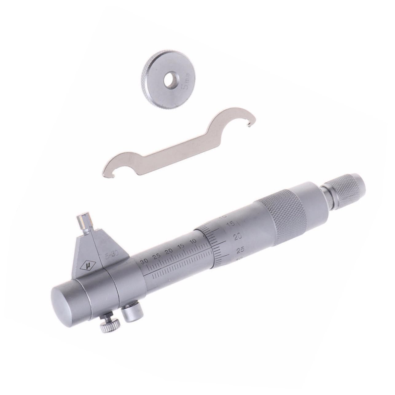 OUNONA Carbide-Tipped Bore Gauge Inside Diameter Measuring Instrument Screw Micrometer Stainless Steel 0-25mm