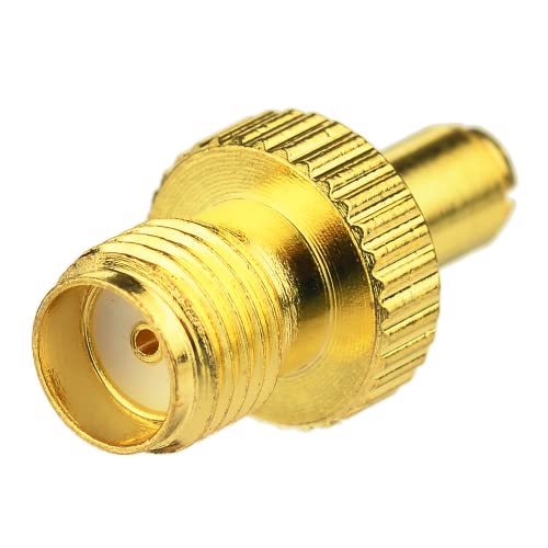 DollaTek 5G 4G LTE Antenna Adapter - TS-9 Male to SMA Female Connector for 5G, 4G, 3G, 2G Antennas, gold