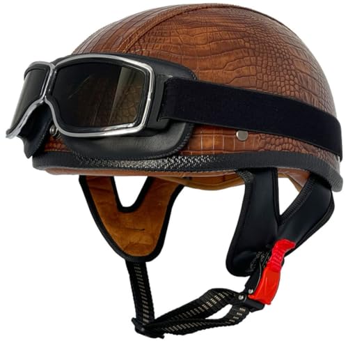 Casque de moto jet ouvert aux finitions vintage haut de gamme