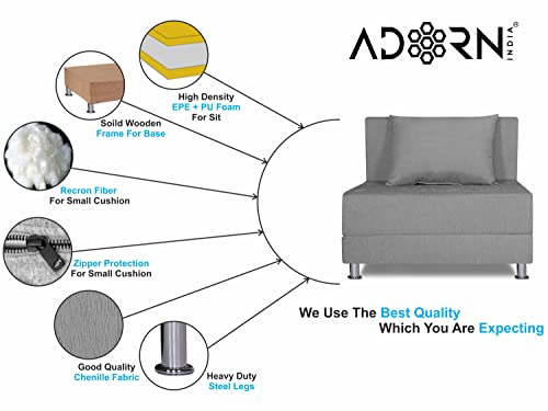 Image of Adorn India Easy Alyn Plus Decent 2 Seater Sofa Cum Bed (3x6) (Grey) (1 Year Warranty)