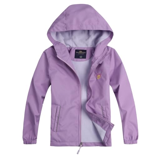 Image of Jingle Bongala Kids Waterproof Rain Jackets Lightweight Raincoats Fleece & Knitted Lining Hooded Windbreaker for Boys Girls
