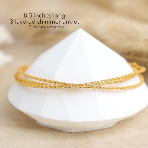 Image of Dainty Gold Shell Pearl Charm Ankle Bracelet for Women Trendy non-Tarnish Adjustable Anklet Summer Beach Fashion Jewelry Gift