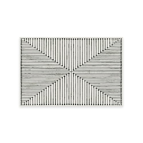 RUGGABLE x Jonathan Adler Machine Washable Modern Area Rug – Inkdrop Black & Ivory 2x3, Stain-Resistant, Non-Slip – Small Rugs for Living Room, Bedroom, Hallway, Entryway & Bathroom–with Standard Pad