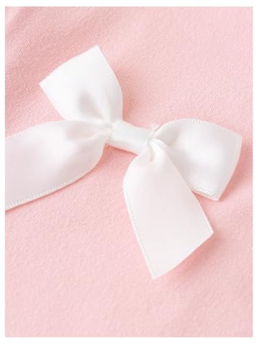 SweatyRocks Girl's Bowknot Short Sleeve T Shirts Crew Neck Ruched Y2K Fitted Summer Tops3