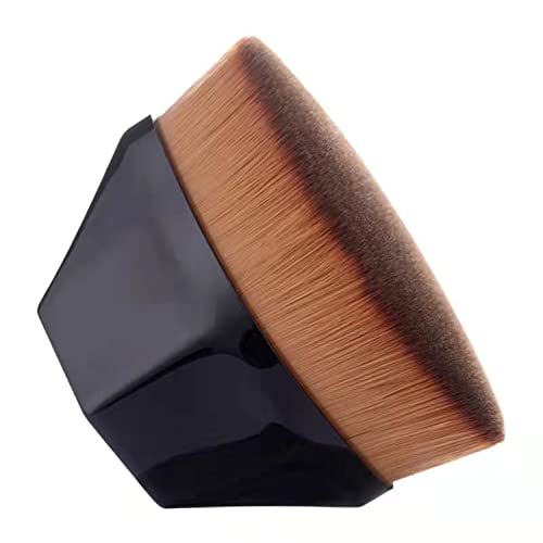 Hexagonal Flat-top High Density Foundation Makeup Brush, Kabuki Brush, For Mixed Liquid, Cream or Flawless Powder Cosmetics With A Protective Case (Black)