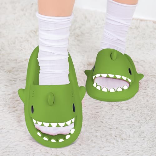 Image of Kids Shark Cloud Slides | Boys Girls Slip On Sandals | Toddler Beach Slippers | Youth Fish Flip Flops Pool Shower Shoes