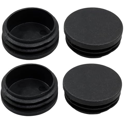 Kyuionty 4 Pack 1-3/4" Round Plastic Plug, Furniture Pipe Tube Cover Insert Tubing End Caps for Round Tubing Post, Pipe Post, Chairs (Black) Cover