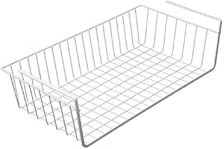 FunkyBuys Medium White under Shelf Storage Basket Rack Holder Kitchen Bin Bathroom Organizer Space Saving(SI-K1009)