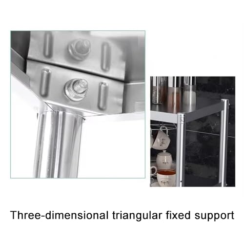 Scaffale regolabile in acciaio inox multiuso per lavanderia, cucina e bagno, unità durevole 30 x 30 x 80 cm