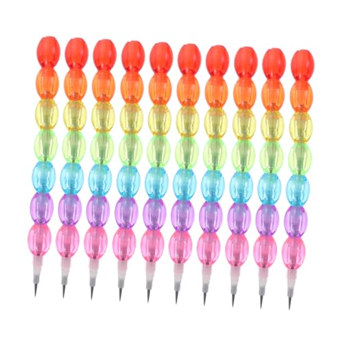 ledmomo 10個 積み重ね可能な創作積木筆 用文具 学習に 明るい色彩 素材 直接書けるシャープペン先 小学生向け楽しいステーショナリー