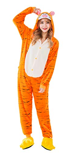 FunnyCos Adulte Onesie Animaux Pyjamas Unisexe Halloween Cosplay Costume Loungewear Tigrou M