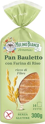 Mulino Bianco Pan Bauletto con Farina di Riso, Senza Glutine, Ideale per Tramezzini, Sandwich e Tartine, Mulino Armonia, 300 g