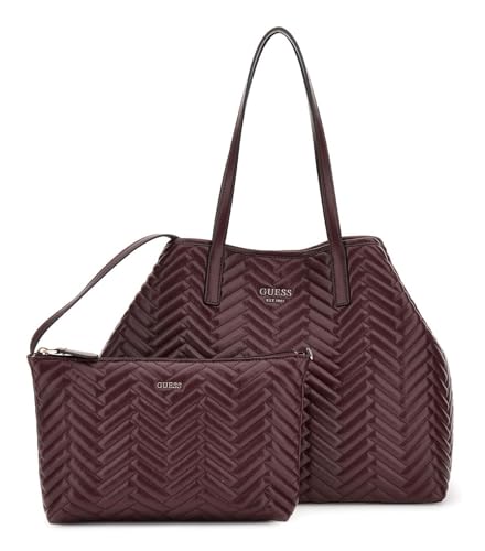 GUESS Vikky II - Bolsa de transporte 2 en 1 (tamaño grande), color berenjena, berenjena, talla única