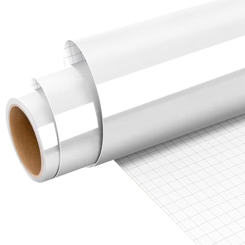 Prime Vinyl Permanent Vinyl 12 x 6ft White Vinyl Roll for All Cutting Machines White Permanent Vinyl for DIY Crafting Home Decoration Party Decoration.