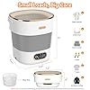 Portable Washing Machine, Folding 16L Mini Washer and Spin-Dryer with Hanger, Large Capacity Small Compact Laundry Machine of Underwear, Baby Clothes, for Apartments, Dormitories, RV, Travel, White