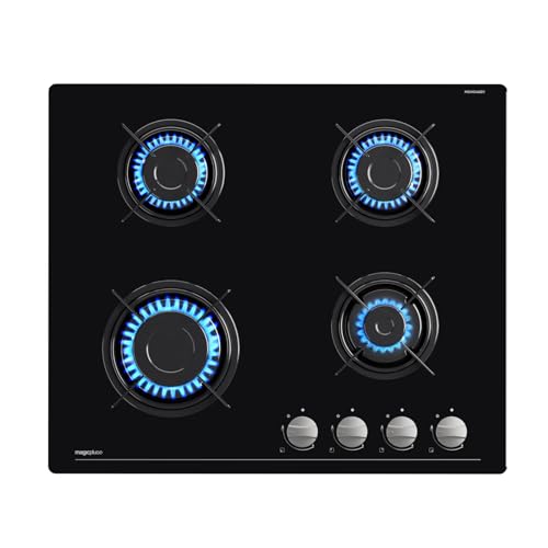 Placa de gas magicplux de 4 fuegos, 60 cm, empotrada, con función City y bombona, 7800 W