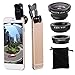 Phone Fisheye Lens 3in1 Wide Angle Fish Eye Macro Lenses Clip-on Universal Lens Black Lens Attachments