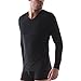David Archy Men's 2 Pack Long Sleeve Slim Fit V-Neck Cotton T-shirts