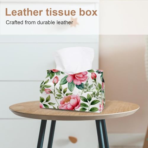 Housse de boîte à mouchoirs rose fleurie pour support décoratif de salle de bain - 3