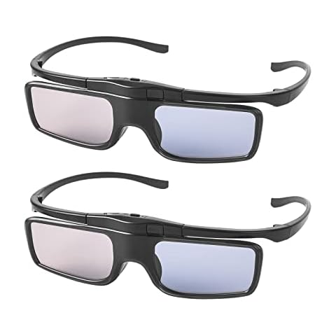 RF 3D Brille, 3D Shutterbrille wiederaufladbar Geeignet für RF 3D-Fernseher und -Projektoren, 3D Beamer Brille für Sony Epson Samsung JVC Sharp, kompatibel TDG-BT500A, SSG-5100GB, AN3DG40, 2er-Pack Cover