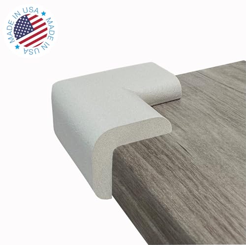 Image of KidKusion Child Safety Corner Cushion | Soft Gray | 4 Pack | Made in USA, Child Safety, Child Proofing Corner Guard, Home Furniture Safety Bumper, Baby Proof Table Protector
