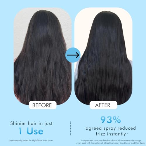 Image of mCaffeine Anti-Frizz Perfume Hair Spray For Instant Gloss| 31% Shine Complex with Glycolic Acid | Adds Shine, Heat & Humidity Protection, Lightweight Formula| Long Lasting Floral Perfume- 100ml