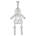 Sterling Silver Birthstone Baby Brat Girl Charm April Clear Color Cubic Zirconia