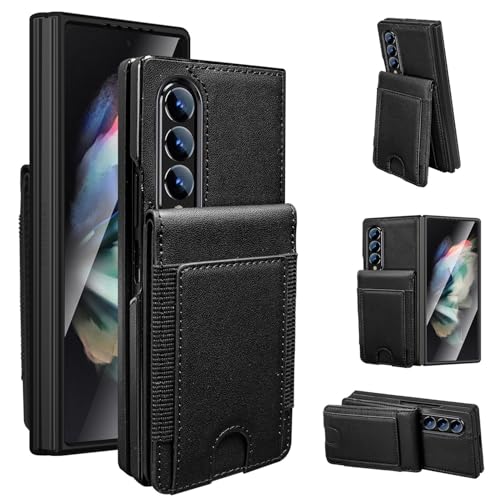 Étui pour Samsung Galaxy Z Fold 7 en cuir de qualité supérieure noir