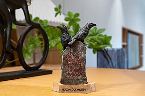 Eascheer Raven Statue 4" Crow Figurine Hugin Og Munin Collectible Odin Statue Crow Bird Model #TOP2